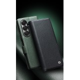 Galaxy Z Fold7 Case H&uuml;lle - Flip Qialino Full Grain Wallet Echtleder matt mit Magnetverschluss - Gr&uuml;n