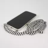 Hülle iPhone 17 - Gummi transparent mit Seil - Weiss / Schwarz