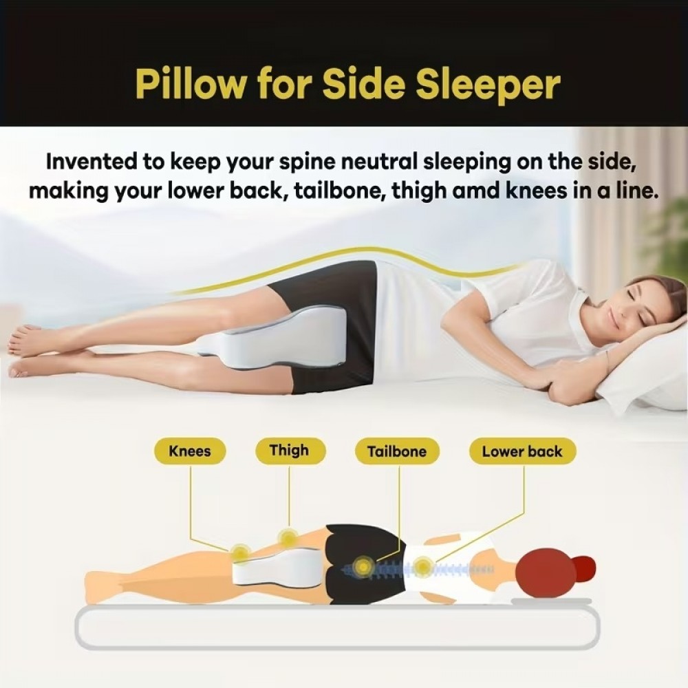 Coussin de genoux &agrave; m&eacute;moire de forme pour position lat&eacute;rale soutien des jambes 35,56cm - Gris