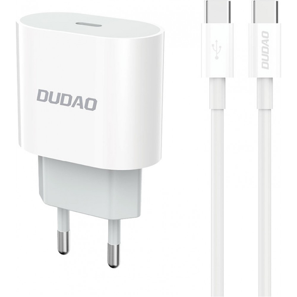 Dudao A14C USB-C PD 20W Wandladeger&auml;t mit Kabel (1m USB-C) - Weiss