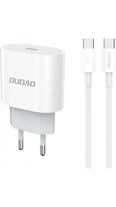 Dudao A14C USB-C PD 20W Wandladeger&auml;t mit Kabel (1m USB-C) - Weiss