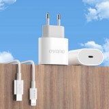 Dudao A14C USB-C PD 20W Wandladeger&auml;t mit Kabel (1m USB-C) - Weiss