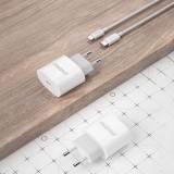 Dudao A14C USB-C PD 20W Wandladeger&auml;t mit Kabel (1m USB-C) - Weiss