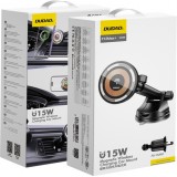 Dudao F12MAX+ Handyhalter mit 15W kabellosem Ladeger&auml;t MagSafe-kompatibel - Schwarz