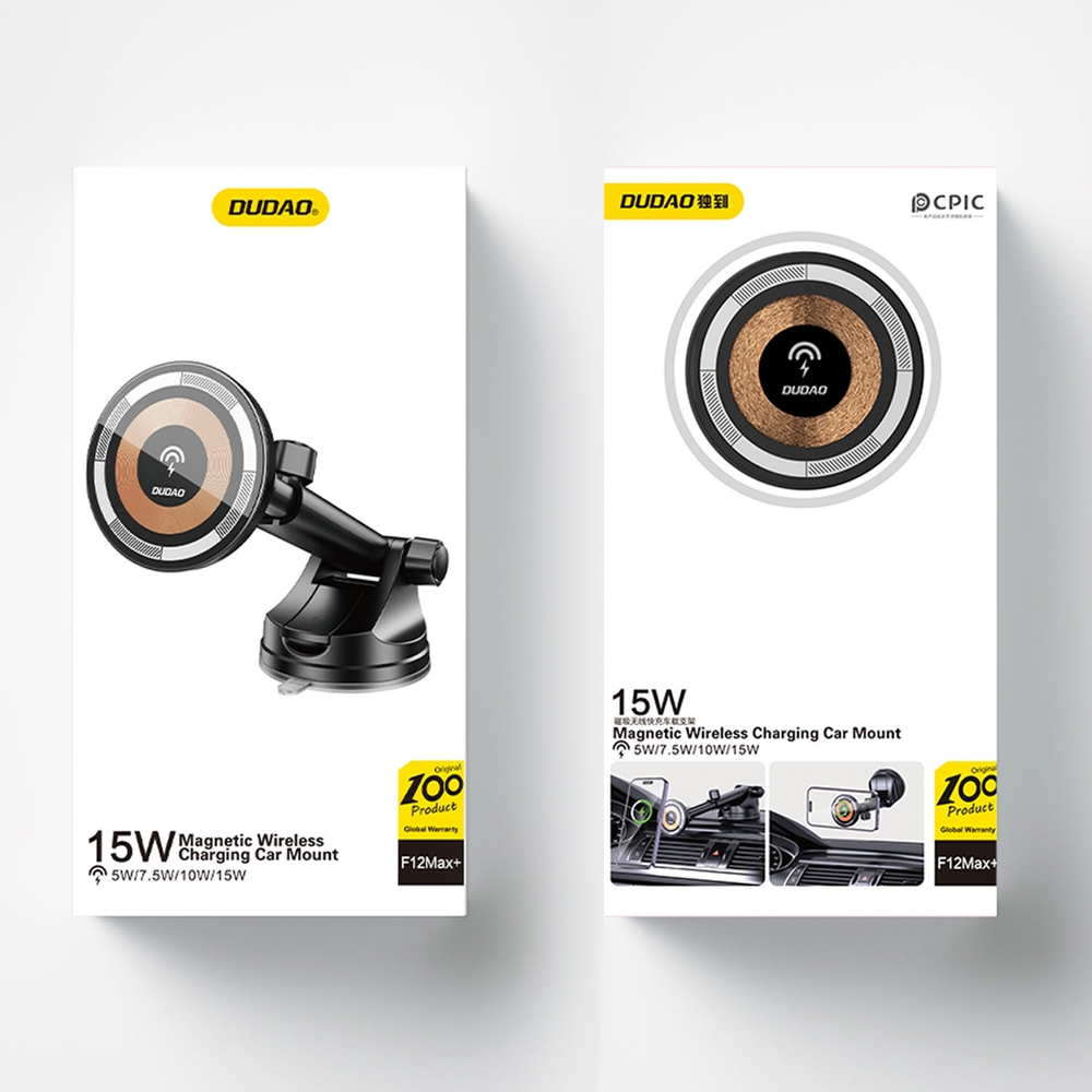 Dudao F12MAX+ Handyhalter mit 15W kabellosem Ladeger&auml;t MagSafe-kompatibel - Schwarz