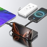 Dudao K11 Powerbank 10000mAh mit integrierten Kabeln - Tragbare externe Batterie - Weiss