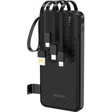 Dudao K11 Powerbank 10000mAh mit integrierten Kabeln - Tragbare externe Batterie - Schwarz