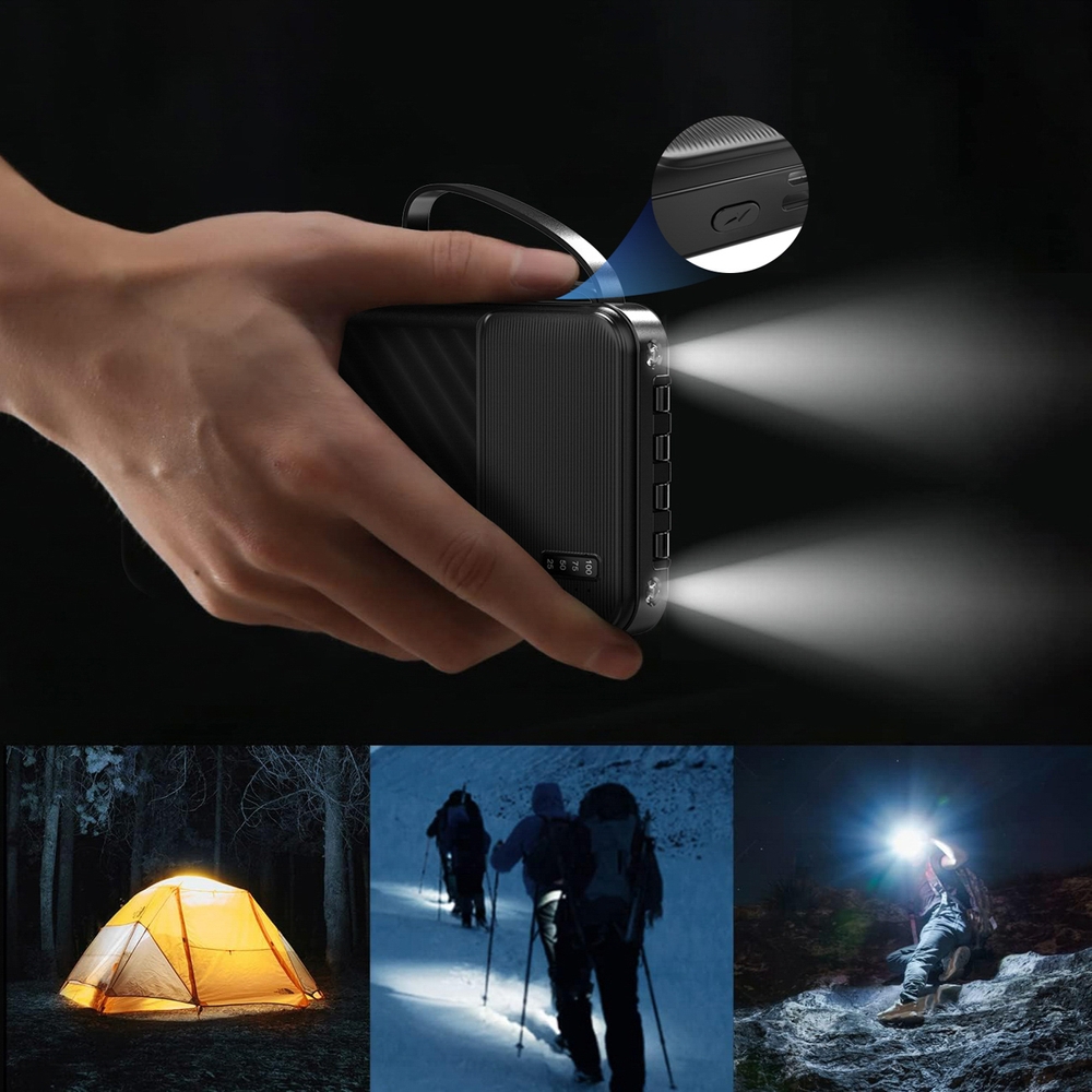 Dudao K11 Powerbank 10000mAh mit integrierten Kabeln - Tragbare externe Batterie - Schwarz