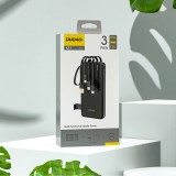 Dudao K11 Powerbank 10000mAh mit integrierten Kabeln - Tragbare externe Batterie - Schwarz