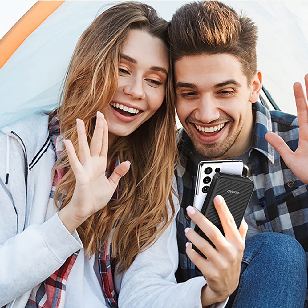 Dudao K11 Powerbank 10000mAh mit integrierten Kabeln - Tragbare externe Batterie - Schwarz