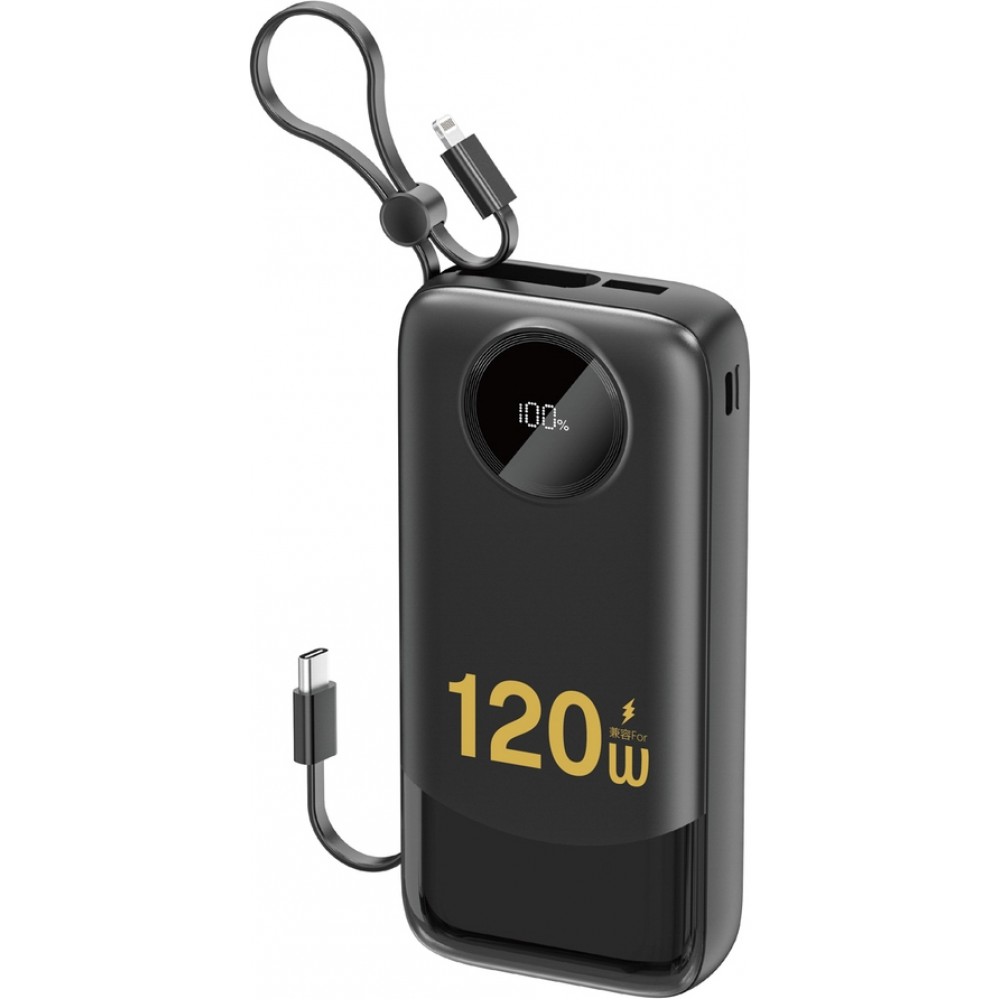 Dudao K13Pro Powerbank 20000mAh mit integrierten Kabeln Tragbare externe Batterie - Schwarz