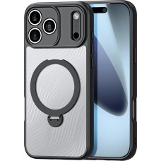 iPhone 17 Pro Case Hülle - Dux Ducis Aimo Mag Serie mit Halterung und Magnetring - Schwarz