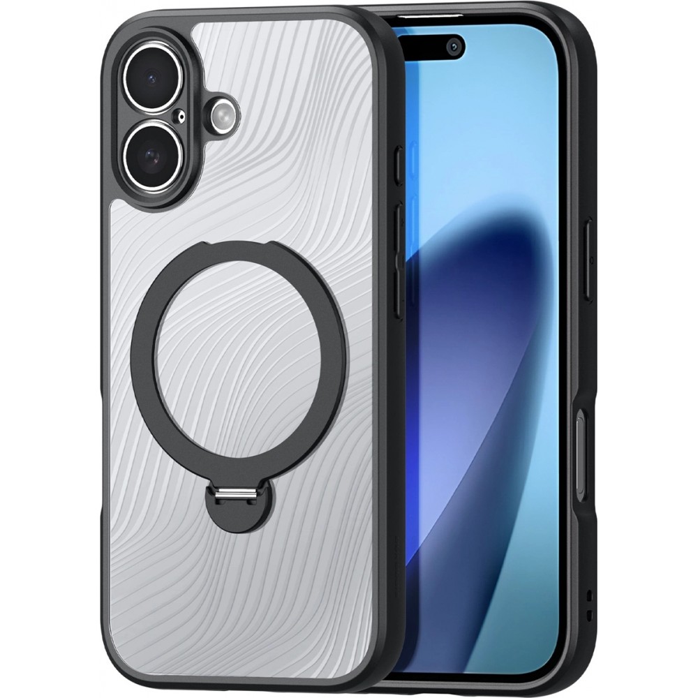 iPhone 17 Case Hülle - Dux Ducis Aimo Mag Serie mit Halterung und Magnetring - Schwarz
