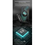 &Eacute;couteurs Bluetooth F80 Q26 Pro TWS avec &eacute;cran LED autonomie longue pour sport et jeu - Blanc