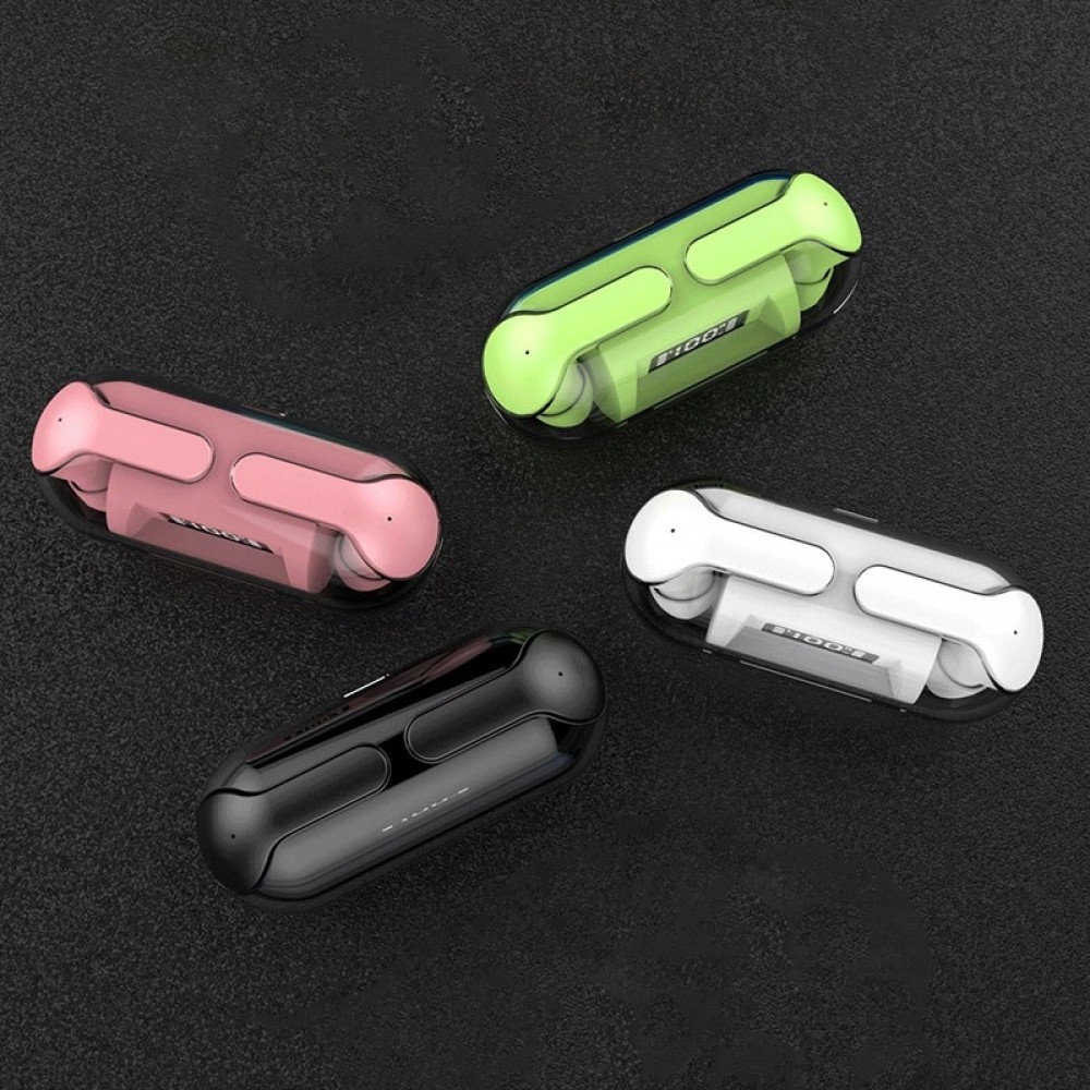&Eacute;couteurs Bluetooth F80 Q26 Pro TWS avec &eacute;cran LED autonomie longue pour sport et jeu - Blanc
