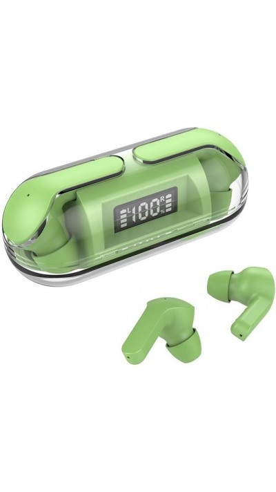 &Eacute;couteurs Bluetooth F80 Q26 Pro TWS avec &eacute;cran LED autonomie longue pour sport et jeu - Vert