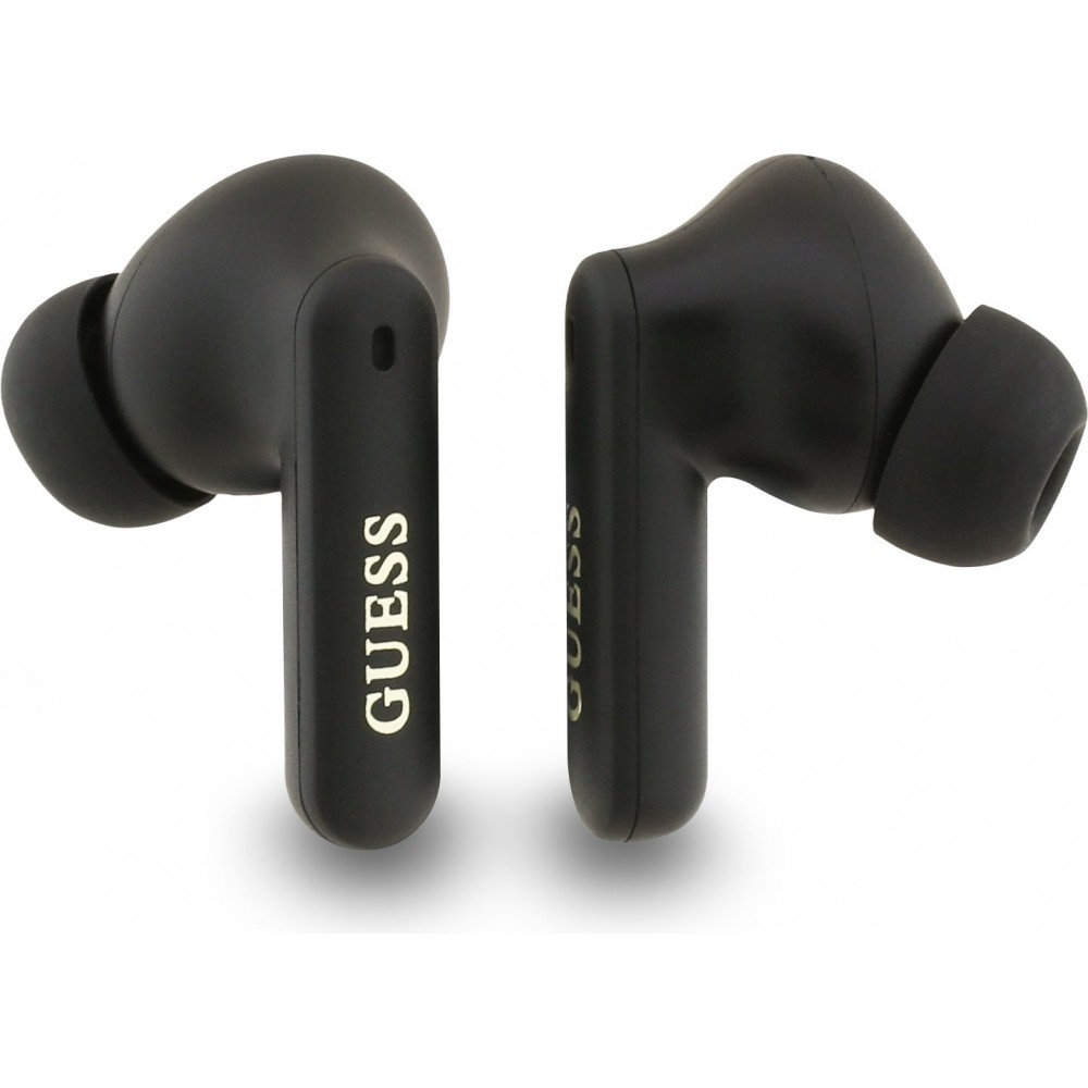 Bluetooth Kopfh&ouml;rer Guess PU 4G Script Logo ENC TWS mit Sprachassistent und 16h Akkulaufzeit - Schwarz