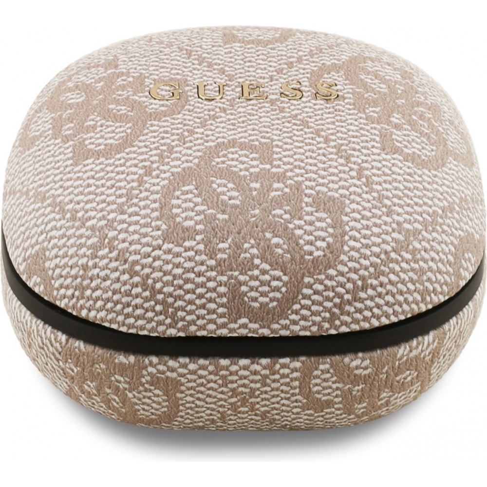 Bluetooth Kopfh&ouml;rer Guess PU 4G Script Logo ENC TWS mit Sprachassistent und 16h Akkulaufzeit - Rosa