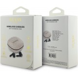 Bluetooth Kopfh&ouml;rer Guess PU 4G Script Logo ENC TWS mit Sprachassistent und 16h Akkulaufzeit - Rosa