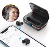 Bluetooth TWS Wasserdichte Kopfh&ouml;rer mit Solarpanel und 2500mAh Powerbank BH-T05 - Schwarz