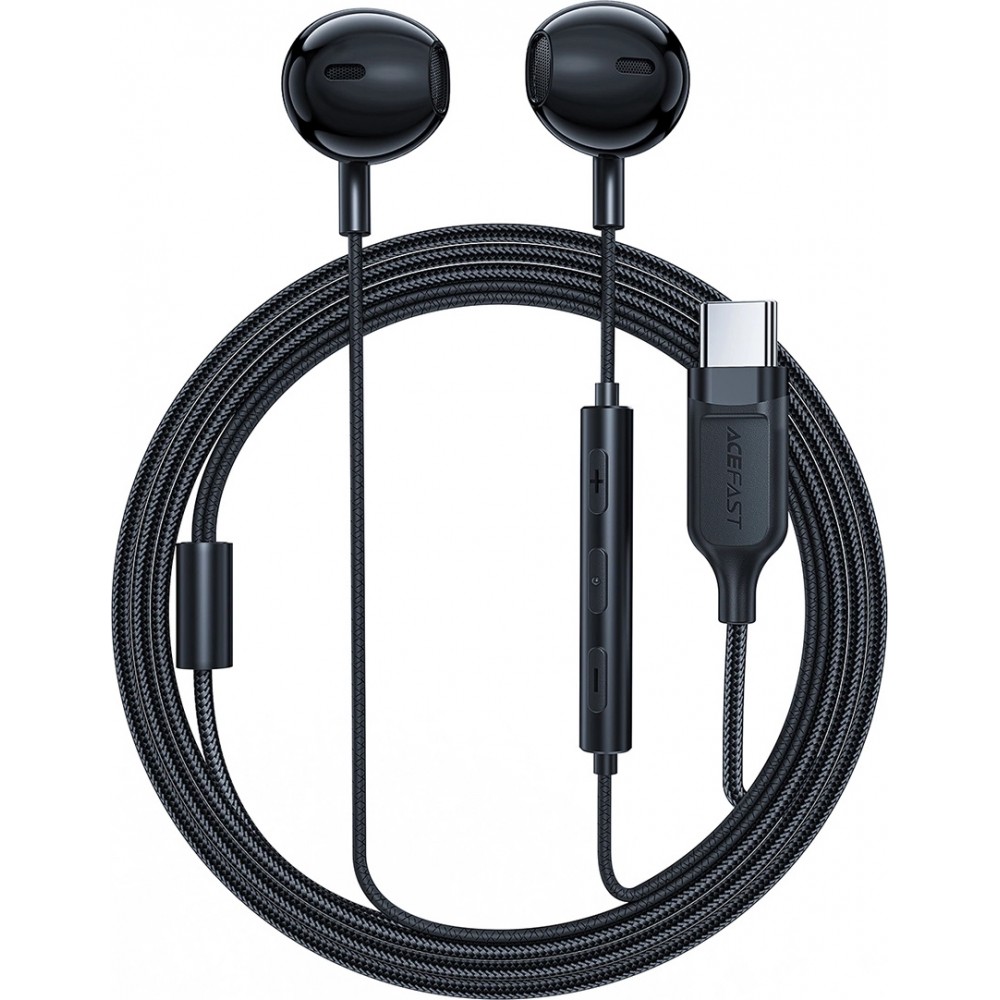 Acefast L2 In-Ear Kopfhörer USB-C Anschluss mit Mikrofon und Fernbedienung 1.2 m - Schwarz