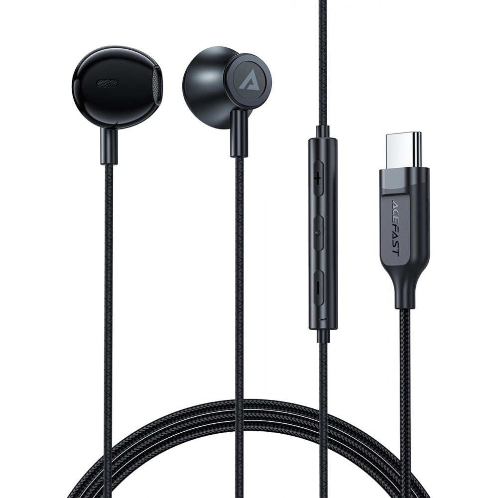 Acefast L2 In-Ear Kopfhörer USB-C Anschluss mit Mikrofon und Fernbedienung 1.2 m - Schwarz
