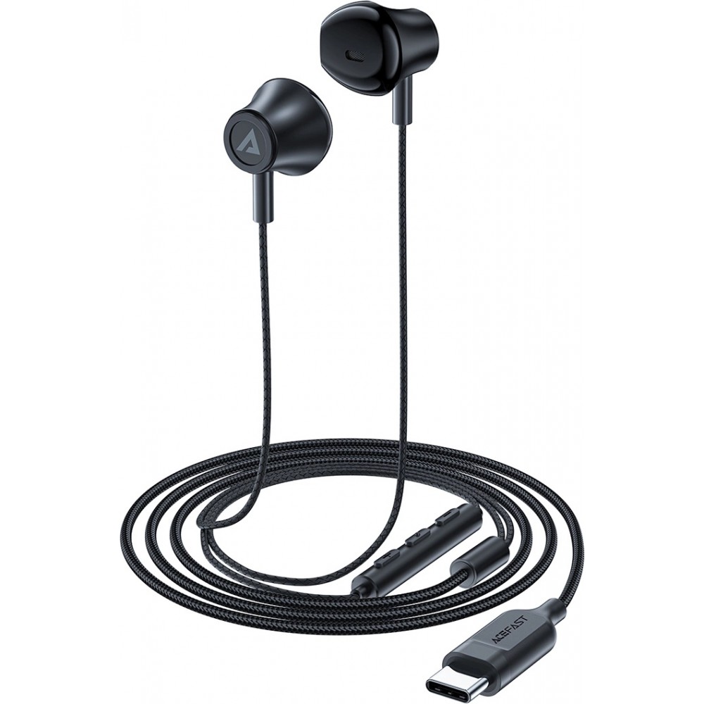 Acefast L2 In-Ear Kopfhörer USB-C Anschluss mit Mikrofon und Fernbedienung 1.2 m - Schwarz