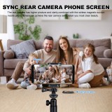 Vlogging- und Selfie-Bildschirm (4 Zoll) f&uuml;r Smartphone mit wiederaufladbarem MagSafe-Akku - Schwarz