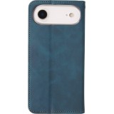 iPhone Air Leder Tasche - Flip Wallet vintage mit Magnetverschluss und Kartenhalter - Blau