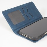 iPhone Air Leder Tasche - Flip Wallet vintage mit Magnetverschluss und Kartenhalter - Blau