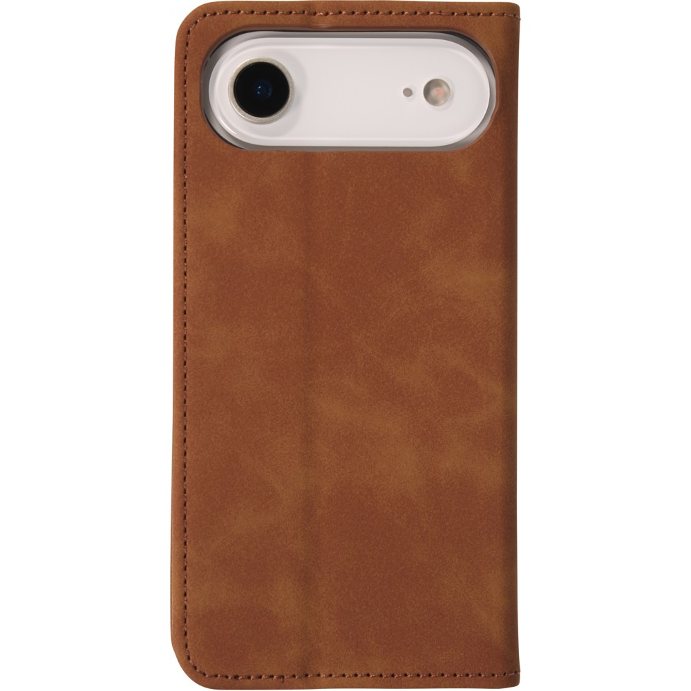 iPhone Air Leder Tasche - Flip Wallet vintage mit Magnetverschluss und Kartenhalter - Braun