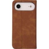iPhone Air Leder Tasche - Flip Wallet vintage mit Magnetverschluss und Kartenhalter - Braun