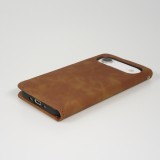 iPhone Air Leder Tasche - Flip Wallet vintage mit Magnetverschluss und Kartenhalter - Braun