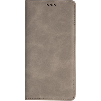 Leder Tasche Case iPhone Air - Flip Wallet vintage mit Magnetverschluss und Kartenhalter - Grau