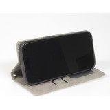 Leder Tasche Case iPhone Air - Flip Wallet vintage mit Magnetverschluss und Kartenhalter - Grau