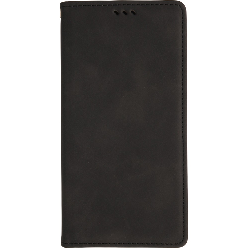 iPhone Air Leder Tasche - Flip Wallet vintage mit Magnetverschluss und Kartenhalter - Schwarz