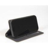 iPhone Air Leder Tasche - Flip Wallet vintage mit Magnetverschluss und Kartenhalter - Schwarz