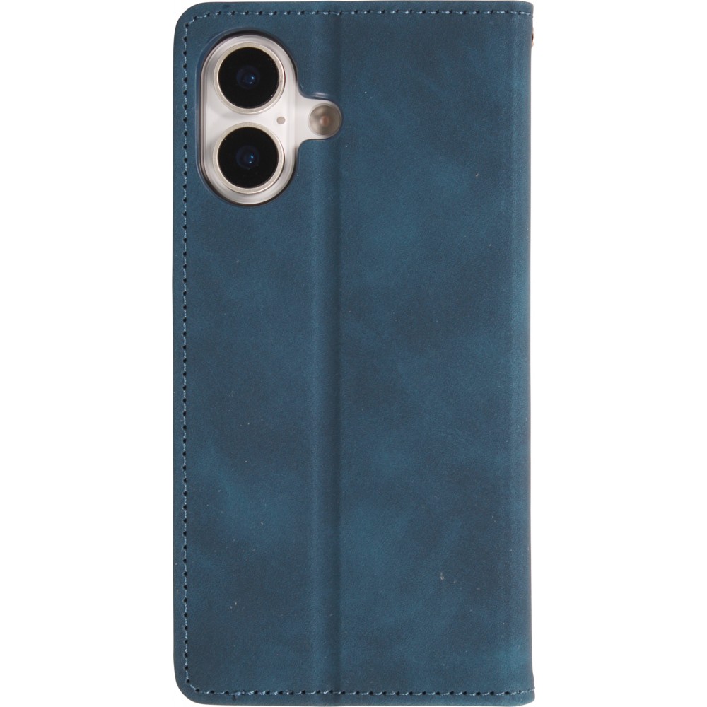 Samsung Galaxy S25 Edge Leder Tasche - Flip Wallet vintage mit Magnetverschluss und Kartenhalter - Blau