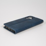 Samsung Galaxy S25 Edge Leder Tasche - Flip Wallet vintage mit Magnetverschluss und Kartenhalter - Blau