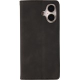 Samsung Galaxy S25 Edge Leder Tasche - Flip Wallet vintage mit Magnetverschluss und Kartenhalter - Schwarz