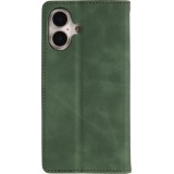 Leder Tasche Case Samsung Galaxy S25 Edge - Flip Wallet vintage mit Magnetverschluss und Kartenhalter - Dunkelgrün