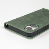 Leder Tasche Case Samsung Galaxy S25 Edge - Flip Wallet vintage mit Magnetverschluss und Kartenhalter - Dunkelgrün