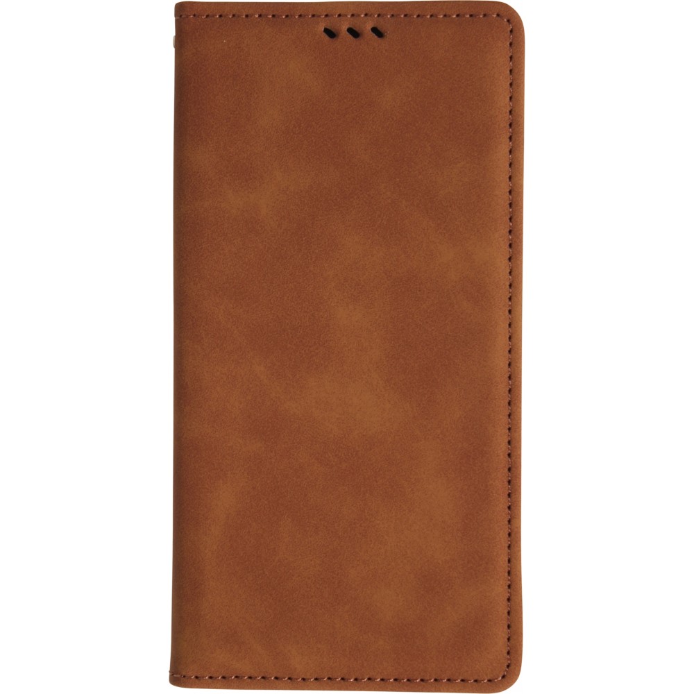 iPhone 17 Pro Max Leder Tasche - Flip Wallet vintage mit Magnetverschluss und Kartenhalter - Braun