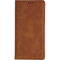 iPhone 17 Pro Max Leder Tasche - Flip Wallet vintage mit Magnetverschluss und Kartenhalter - Braun