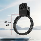 Professioneller Polarisationsfilter für Smartphone (iPhone, Samsung) mit drehbarem Clip, HD-Farbenwiederherstellung - Schwarz