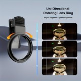 Professioneller Polarisationsfilter für Smartphone (iPhone, Samsung) mit drehbarem Clip, HD-Farbenwiederherstellung - Schwarz