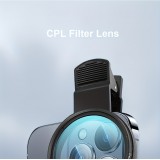 Professioneller Polarisationsfilter für Smartphone (iPhone, Samsung) mit drehbarem Clip, HD-Farbenwiederherstellung - Schwarz