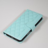 iPhone 16 Pro Case H&uuml;lle - Elegante Flip-Matratze mit Magnetverschluss Trageschlaufe und Kartenf&auml;chern - T&uuml;rkis