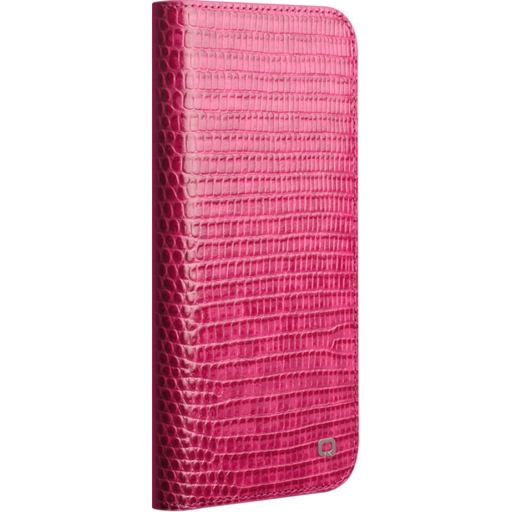 iPhone 17 Air Case Hülle - Qialino Croco Flip Echtleder - Rosa