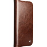 iPhone 17 Air Case Hülle - Flip Qialino Echtleder mit magnetischem Verschluss - Braun